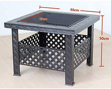 Garden Fire Pit Portable Grill Barbecue Rack Outdoor Fire Pits Wood Burning Table Backyard, Terrace, Patio, Camping - includes Mesh Spark Screen Top, Waterproof Cover for Camping