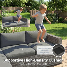 5 Pieces Wicker Patio Furniture Set - Patio Sofa and Chair for All Weather