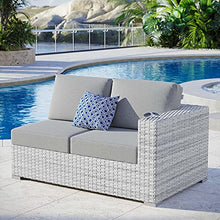 Modway Convene Outdoor Patio Right-Arm Loveseat in Light Gray Gray
