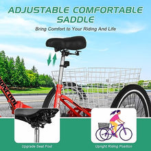 LILYPELLE Adult Folding Tricycle 7 Speed Red