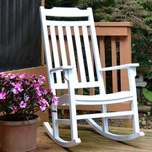 World's Finest Rocker Outdoor Rocking Chair Set of 2 with Side Table - White