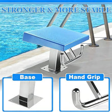 PioMue Diving Platform, 15 Degree Incline Starting Block, Inground Pool Diving Boards with Anti-Slip Rubber Surface for Professional Swimming Pool Competition and Training