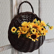Woven Flower Pot Wall Hanging Bamboo Basket Handmade Woven Flower Basket Hanging Plant Basket Flower Holder for Garden Balcony Living Room Bedroom