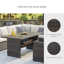 Signature Design by Ashley Outdoor Easy Isle Multi-Use Resin Wicker Patio Table, Dark Brown
