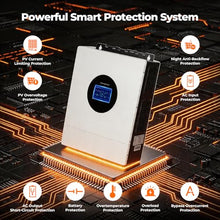 AuraSolar 7000W Hybrid Solar Inverter 48V DC to 120V/240V AC Split Phase, Pure Sine Wave Inverter Built-in MPPT 120A Charge Controller, Power Converter for Home Backup Off Grid Solar System