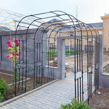 Metal Wedding Arch Heavy Duty Arched Flower Stand with Galvanized Steel Base Ideal for Weddings & Garden Decor(W250xH240cm/98x94in)