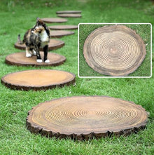 SGeneE 2pcs 4pcs Wood Shaped 3D Stepping Path Stones, Indoor Outdoor Decorative Garden Stepping Stone Wood Grain, Patio Lawn Flower Bed Sculpture Yard Art