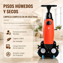 Commercial Electric Floor Scrubber, 17" Cleaning Width, 360° Rotating Head, Coverage 13000 Sqft/H, Dual Brush for Tile Hardwood in Offices Hotels White-220V