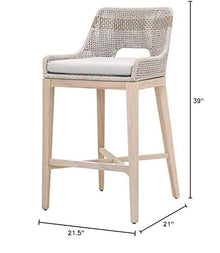 Home Square 31" Wood Outdoor Barstool Set of 2 Gray
