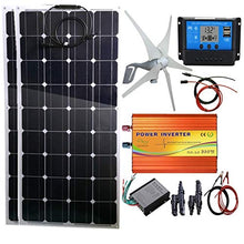 MDYHY 600W Wind-Solar Generator Kit: 400W Wind Turbine & 2PCS 100W Solar Panels &500W (Peak 1000w) &Controller for RV, Camping, Boat, Caravans, Motorhome