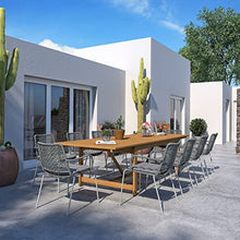 Brampton Patio Brampton Tucson 11-Piece Outdoor Rectangular Dining Table Set Ideal for Patio and Indoors, Light Teak Finish