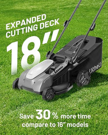 Litheli 18" Self-Propelled Lawn Mower Electric, 2 x 5.0Ah Cordless Push Mower