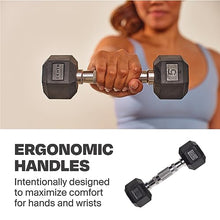 CENTR Dumbbell Weight Set with Rack - 150 Lb Rubber Hex Weight Set