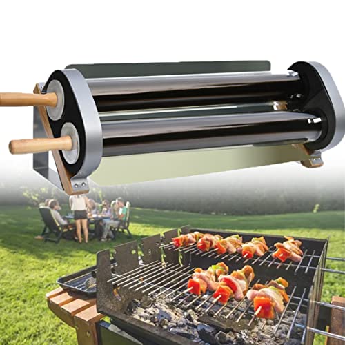 Wlikoci Portable Solar Grill Oven, 2.6L Large Capacity Solar Cooker Stainless Steel Stove Oven for Camping Travel and Hiking, 360° Vacuum Concentrating Heat, Lightcarbondualuse