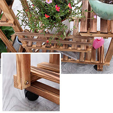 MIIKHI Wooden Flower Stands Plant Display Stand Wood Pot Shelf Storage Rack Outdoor Indoor 6 Pots Holder Multifunctional