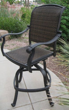 Patio Land Santa Clara Outdoor Patio Swivel Barstools Set of 4 26" H Dark Bronze