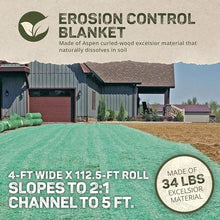 Dewitt 8-Pack Single Net Excelsior Blanket, Green, 4 x 112.5 Feet – Aspen Wood Fiber Erosion Control Mat with Netting for Soil Protection, Grass & Seed Establishment, Ground Cover and Landscaping