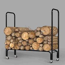 LFSDFJ Firewood Rack Racks Large Storage with Wheels, 48Inch Long Logs Stand, for Deck Fireplace Outdoor Fire Pit Back Porch, Easy to Assemble,Firewood Rack