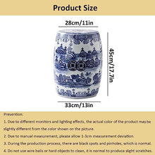 Ceramic Drum Table,Ceramic Drum Stool,Decorative Ceramic Garden Stool, Glazed Hollow Landscape Celadon Shoe-Changing Stool Drum Stool, Suitable for Outdoor
