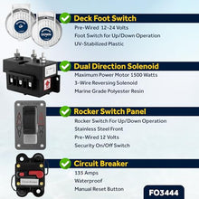 Five Oceans Vertical Windlass Kit 1500W 12V DC Silver/Black