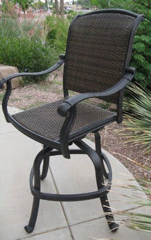Santa Clara Outdoor Patio 5 pcs Bar Set 52" Ice Bucket Dark Bronze Cast Aluminum