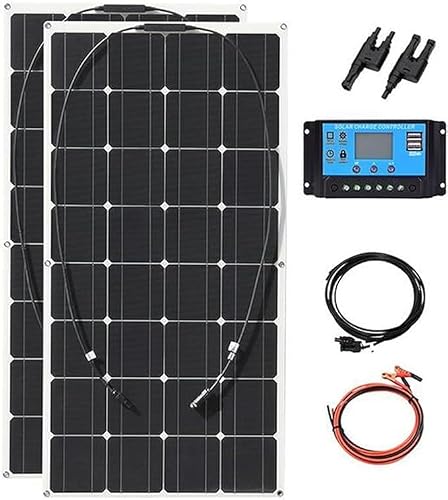 KZZAAO 500W Solar Panel Kit,12V Polycrystalline USB Power Portable Outdoor Rechargeable Solar Cell Solar Generator for Home