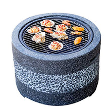 Outdoor Fire Pit Garden Wood-Burning Fire Pit Barbecue Grill Kit, Backyard Patio Outdoor Imitation Stone Fireplace Bonfire Pit, 55.5cm/21.9" (Color : Beige, Size : Kit-2) (Gray Kit)