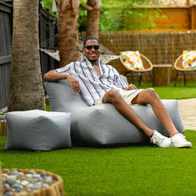 Jaxx Coza Outdoor Chair - Large Bean Bag Lounge Chair for Poolside & Patio Lounging - Sunbrella, Granite