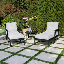 highwood Lehigh 5-Piece Deep Seating Set, with Sunbrella Cushions in Bliss Linen, Black Frame