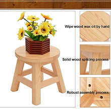 GaRcan Footrest Stool Wood,Round Ottoman Foot Stool with Legs,Household Outdoor Low Stools,Upholstered Padded Stool Max Load 80 Kg