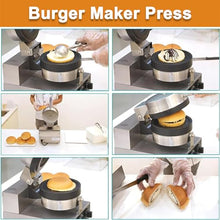 Eastnmythet Non Stick Burger Machine, 11cm Burger Maker Press Machine, Electric Press Burger Machine 1200W, 50-300℃ Commercial Waffle Maker