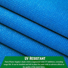 Farm Plastic Supply - Blue Shade Cloth - 80% - Mesh Fabric for Fence Privacy Screen, Garden Shade, Mesh Fence Screening, Shade Cloth Rolls, Wind Screen, Blue Shade Cloth (12' x 225')