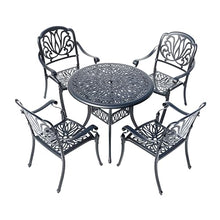 Hi-Line Gift Ltd Sleek Black Bistro Bliss Collection Cast Aluminium Patio Set Black