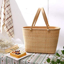 GAAHRQQQ Rattan Storage Basket Outdoor Picnic Basket Supermarket Shopping Basket Portable Shopping Basket