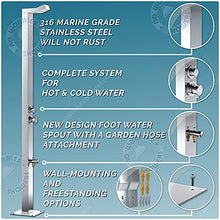No Worries Products Bondi 316 Marine Grade Stainless Steel Outdoor Shower Panel