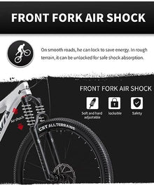 SAVADECK Carbon Fiber Mountain Bike Dual Suspension Bicycle White