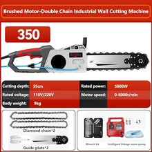 Corded Electric Concrete Saw Chain Saw for Wall Chasing, Wall Chaser 5800W/6500W High Power, 35cm/48cm Cutting Depth, Diamond Chain, Wet & Dry Dustless Cutting for Remodeling Projects 5800W350