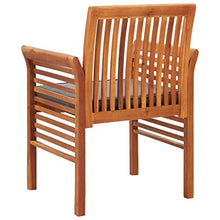 LPERTGFHU 8 Piece Patio Dining Chairs Set with Dark Gray Cushions, Solid Acacia Wood Outdoor Garden Furniture for Backyard, Deck, and Porch