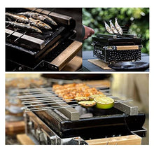 JTYMZYY Japanese Style Charcoal Grill Table, Portable Ceramic BBQ Grill with Wire Mesh Grill and Base,Tabletop Household Barbecue Tools for Outdoor Charcoal Barbecues Camping (Size : Square)