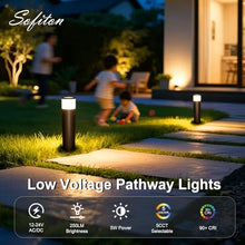 Sofiton Low Voltage Bollard Pathway Lights, 1800K-5000K Adjustable, 5W, LED Landscape Path Lighting for Wet Location, Wired Landscape Lights for Walkway Garden Yard, ORB, Aluminum, ETL Listed, 16PK