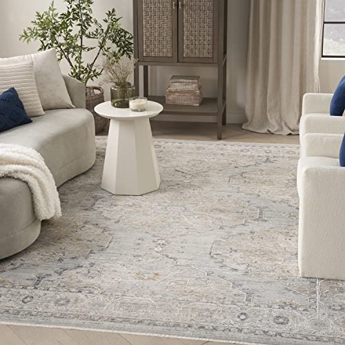 Nourison Nyle Distressed Area Rug Light Blue 12' x 15'9