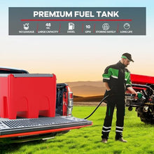 Fuel Caddy 48 Gallon, Portable Gas Caddy Fuel Storage Tank with 4 Wheels Manual Transfer Pump, Gasoline Diesel Fuel Container for Cars, Lawn Mowers, ATV, Boats