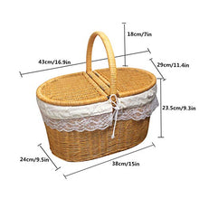 Beautifully Natural Hand Woven Rattan Picnic Baskets with Features Strong Wicker Handles Useful Lovely Storage Baskets Great Gift for All Occasions