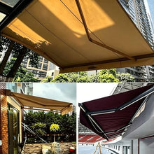 Deck Awnings, 2m/2.5m Electric Awnings for Patio with Waterproof Polyester Cover and Aluminum Frame, Shade, Umbrellas(Green,6.56 * 4.9ft)