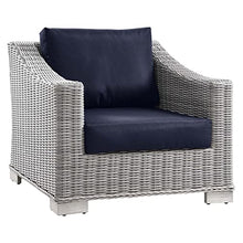 Modway EEI-5091-NAV Conway 4-Piece Outdoor Patio Wicker Rattan Furniture Set, Light Gray Navy