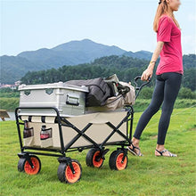 Outdoor Utility Wagon 8" Wheel Portable Camping Cart Garden Shop Sport Beach Hand Trolley Bearing 120 kg(D)