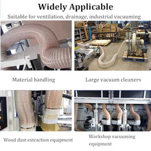 PU Polyurethane Air Duct, Clear Flexible Ducting Collector Hose with Steel Wire Helix, PU Dust Collection Hose for Shop Vac/Sander/Auto Shop(3m,150mm)