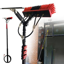 Ultralight 24FT Window Cleaning Pole with Water Fed Telescopic Brush for Conservatory Roof Photovoltaic and Solar Panels Extendable and Efficient