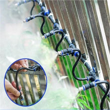 JDQTPOET Brass misting Nozzle tee with 8-inch Built-in Hose Adjustable 360° Rotation for Outdoor Patio Garden Cooling System Atomizing Nozzle + 12mm tee Belt 100pc