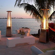 AIZYR Quadrilateral Patio Gas Heater, Tower Propane Heater Outdoor Courtyard Propane Heater with Wheels & Anti-tilt Switch Energy Efficient